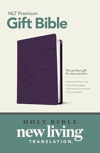 Holy Bible: New Living Translation, Purple Petals Leatherlike, Premium Gift Bible, Gift & Award Edition